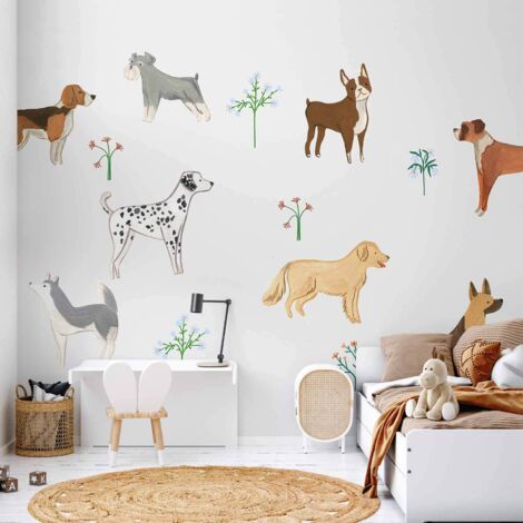 Fototapete – Hunde – eine dezente Illustration für Kinder