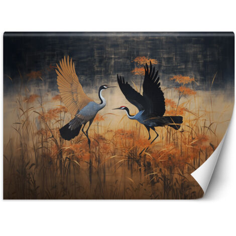 Fototapete Kranich Vögel Abstraktion 100x70 cm