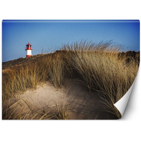 Fototapete Leuchtturm versteckt hinter den Dünen 100x70 cm