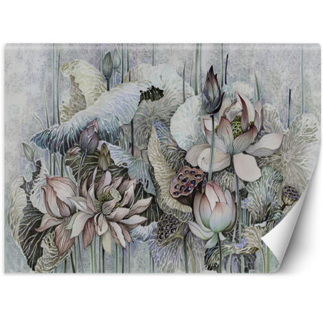 Fototapete Luxury Lotos Blumen Beige Braun 150x105 cm