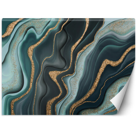 Fototapete Marmor Struktur Blau Türkis 100x70 cm