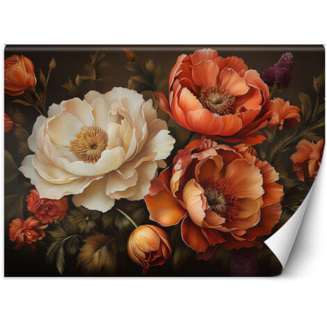 Fototapete Natur Botanicals Blattwerk Blumen 100x70 cm