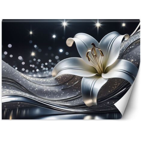 Fototapete Natur Silber Blume 250x175 cm