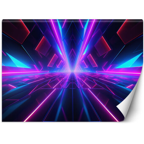 Fototapete Neon 3D-Tunnel 100x70 cm
