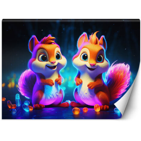 Fototapete Neon-Eichhörnchen 150x105 cm