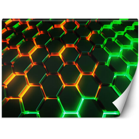 Fototapete Neon Formen 3D Abstraktion 450x315 cm