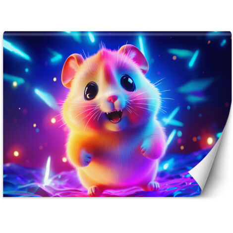 Fototapete Neon-Hamster 100x70 cm
