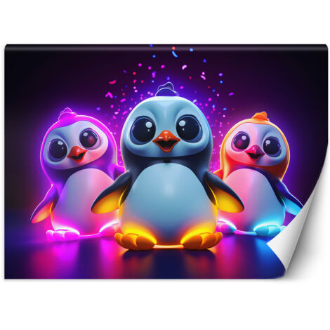 Fototapete Neon-Pinguine 200x140 cm