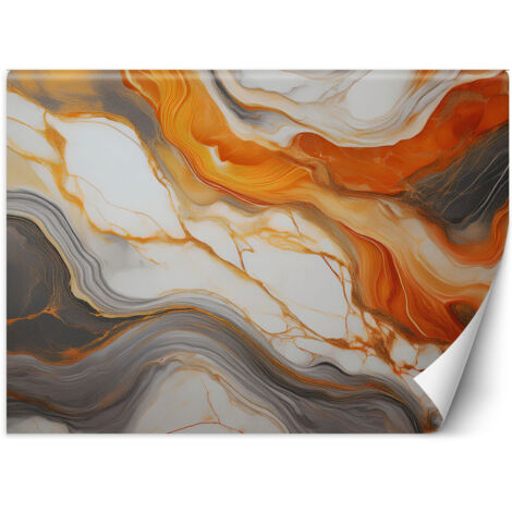 Fototapete Orange Grauer Marmor Glamour 100x70 cm