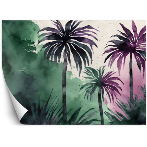 Fototapete Palme Dschungel Aquarell 100x70 cm