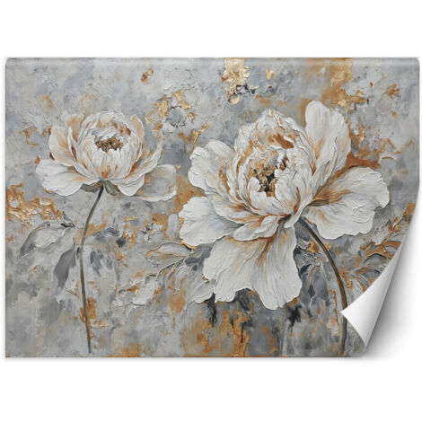 Fototapete Rose Blume Silber Gold 400x280 cm