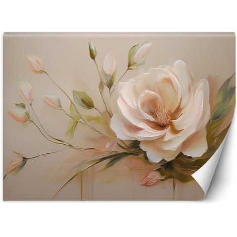 Fototapete Rose Gemalte Blume 100x70 cm