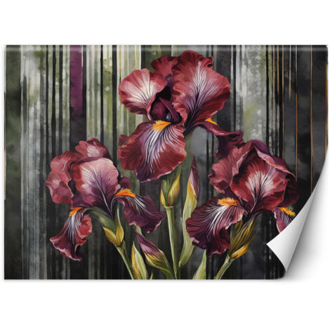 Fototapete Rote Blumen 100x70 cm