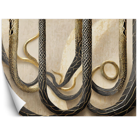 Fototapete Schlangenhaut Gold Textur 100x70 cm