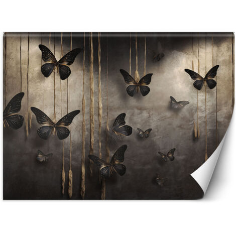 Fototapete Schwarze Schmetterlinge 3D 100x70 cm