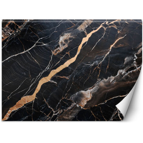 Fototapete Schwarzer Marmor mit Gold Abstraktion 100x70 cm