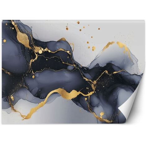 Fototapete Schwarzer und weißer Marmor mit Gold 100x70 cm
