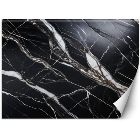 Fototapete Schwarzer und weißer Marmorstein 100x70 cm