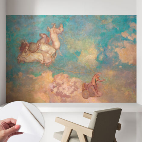 Fototapete Selbstklebend - Büro Wandgestaltung - Wanddekoration Wohnzimmer Himmlische Pegasusse 104x70 cm