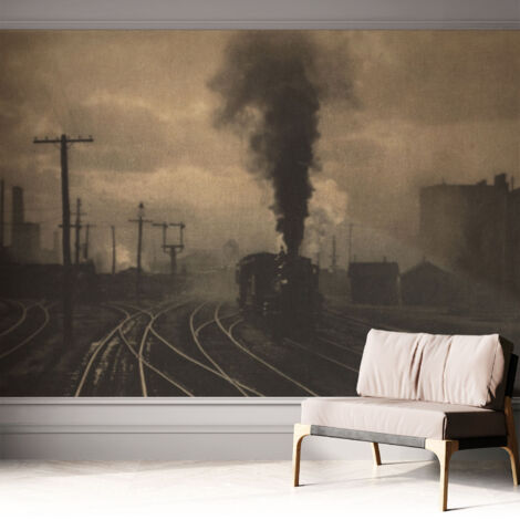 Fototapete Selbstklebend - Büro Wandgestaltung - Wanddekoration Wohnzimmer Industrielle Landschaft 312x219 cm