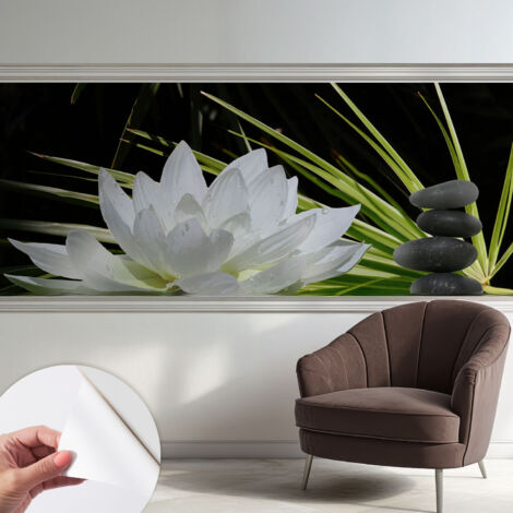 Fototapete Selbstklebend - Büro Wandgestaltung - Wanddekoration Wohnzimmer Lilienmeditation 250x104 cm