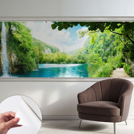 Fototapete Selbstklebend - Büro Wandgestaltung - Wanddekoration Wohnzimmer Natürliche Oase 250x104 cm