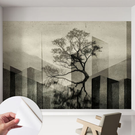 Fototapete Selbstklebend - Büro Wandgestaltung - Wanddekoration Wohnzimmer Schlichte Eleganz 152x104 cm