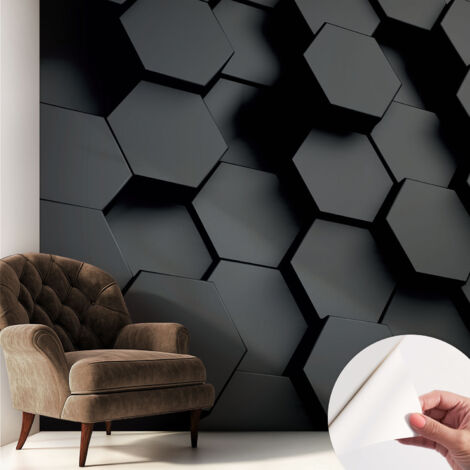Fototapete Selbstklebend - Wanddekoration - Wandfolie - 3D Tapete Wand - Wohnungsdeko 3D-Sechsecke 250x250 cm