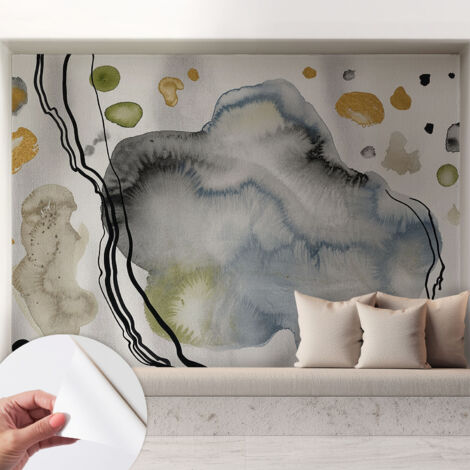 Fototapete Selbstklebend - Wanddekoration - Wandfolie - 3D Tapete Wand - Wohnungsdeko Abstrakte Aquarellmalerei 208x146 cm
