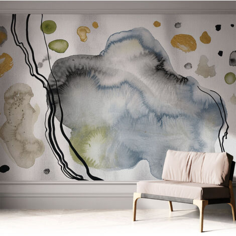 Fototapete Selbstklebend - Wanddekoration - Wandfolie - 3D Tapete Wand - Wohnungsdeko Abstrakte Aquarellmalerei 312x219 cm