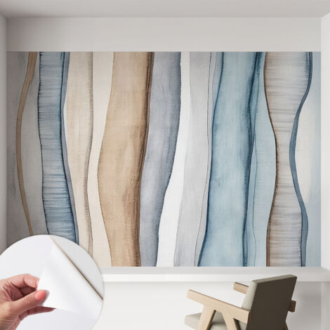Fototapete Selbstklebend - Wanddekoration - Wandfolie - 3D Tapete Wand - Wohnungsdeko Abstrakte Streifen 152x104 cm