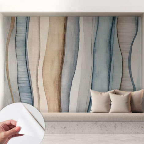 Fototapete Selbstklebend - Wanddekoration - Wandfolie - 3D Tapete Wand - Wohnungsdeko Abstrakte Streifen 208x146 cm