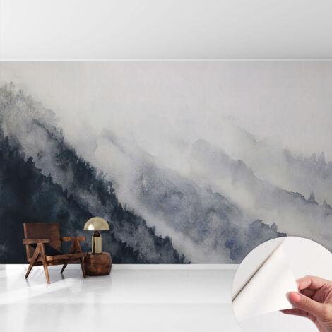 Fototapete Selbstklebend - Wanddekoration - Wandfolie - 3D Tapete Wand - Wohnungsdeko Bergnebel 416x254 cm