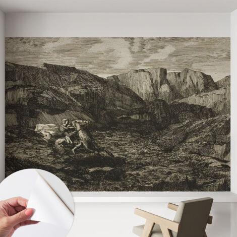 Fototapete Selbstklebend - Wanddekoration - Wandfolie - 3D Tapete Wand - Wohnungsdeko Bergreise 152x104 cm