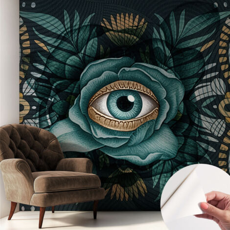 Fototapete Selbstklebend - Wanddekoration - Wandfolie - 3D Tapete Wand - Wohnungsdeko Blumenauge 250x250 cm