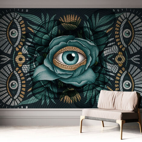 Fototapete Selbstklebend - Wanddekoration - Wandfolie - 3D Tapete Wand - Wohnungsdeko Blumenauge 312x219 cm