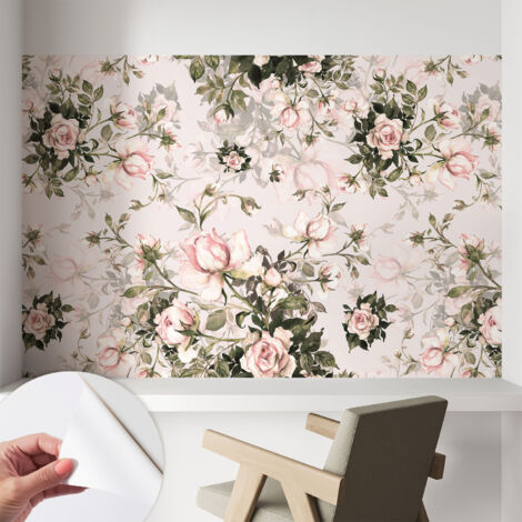 Fototapete Selbstklebend - Wanddekoration - Wandfolie - 3D Tapete Wand - Wohnungsdeko Blumenmuster 104x70 cm