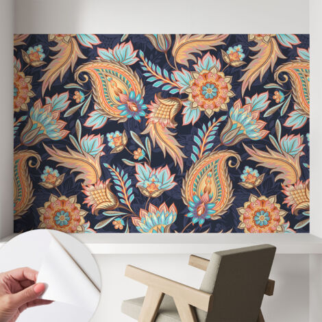 Fototapete Selbstklebend - Wanddekoration - Wandfolie - 3D Tapete Wand - Wohnungsdeko Blumenmuster 104x70 cm