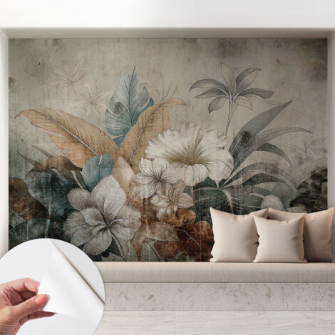Fototapete Selbstklebend - Wanddekoration - Wandfolie - 3D Tapete Wand - Wohnungsdeko Blumenträumerei 208x146 cm