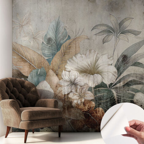 Fototapete Selbstklebend - Wanddekoration - Wandfolie - 3D Tapete Wand - Wohnungsdeko Blumenträumerei 250x250 cm