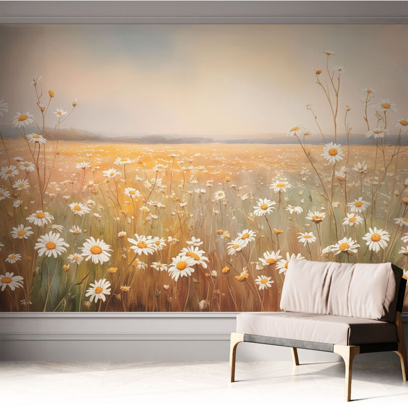 Tulup Fototapete Selbstklebend - Wanddekoration - Wandfolie - 3d Tapete Wand - Wohnungsdeko Blumenwiese 312x219 Cm