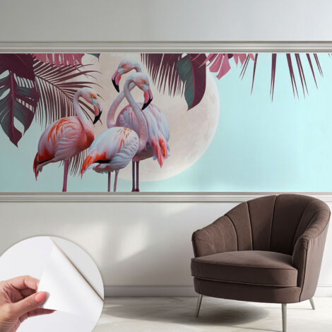 Fototapete Selbstklebend - Wanddekoration - Wandfolie - 3D Tapete Wand - Wohnungsdeko Exotische Vögel 250x104 cm