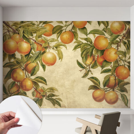 Fototapete Selbstklebend - Wanddekoration - Wandfolie - 3D Tapete Wand - Wohnungsdeko Fruchtzweige 152x104 cm
