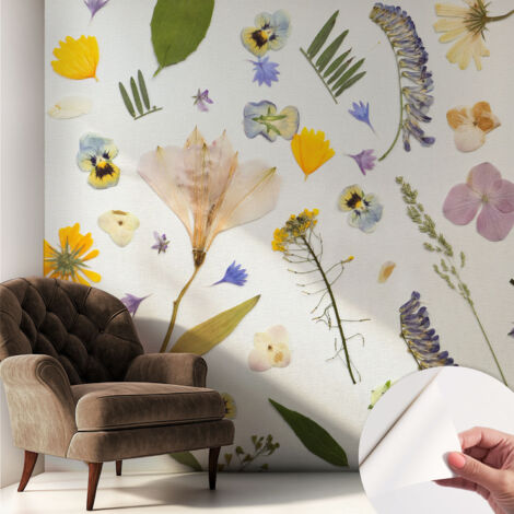 Fototapete Selbstklebend - Wanddekoration - Wandfolie - 3D Tapete Wand - Wohnungsdeko Frühlingsblumen 250x250 cm