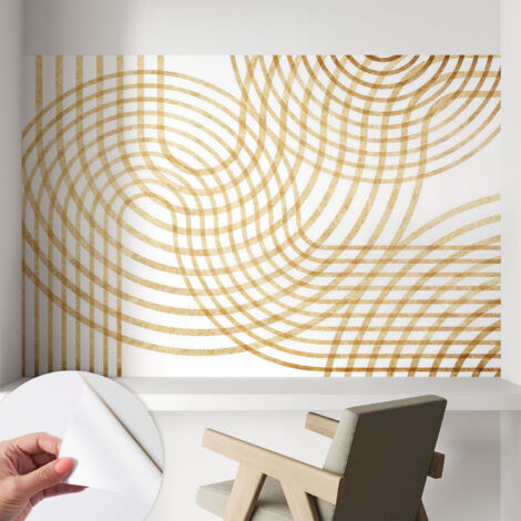 Fototapete Selbstklebend - Wanddekoration - Wandfolie - 3D Tapete Wand - Wohnungsdeko Geometrische Verflechtungen 104x70 cm