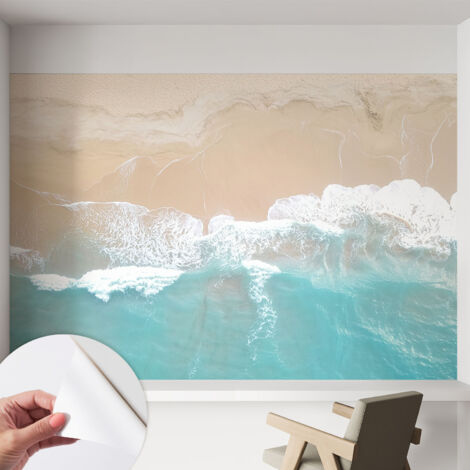 Fototapete Selbstklebend - Wanddekoration - Wandfolie - 3D Tapete Wand - Wohnungsdeko Rauschende Wellen 152x104 cm