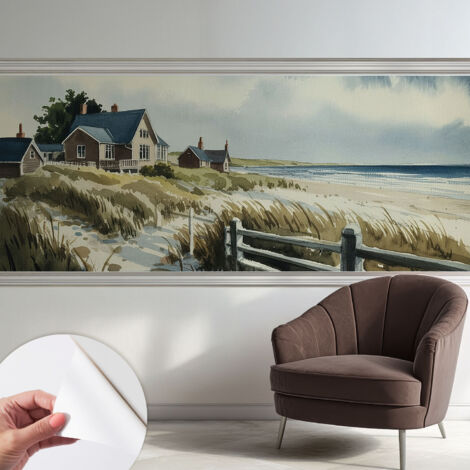 Fototapete Selbstklebend - Wanddekoration - Wandfolie - 3D Tapete Wand - Wohnungsdeko Stranddünen 250x104 cm