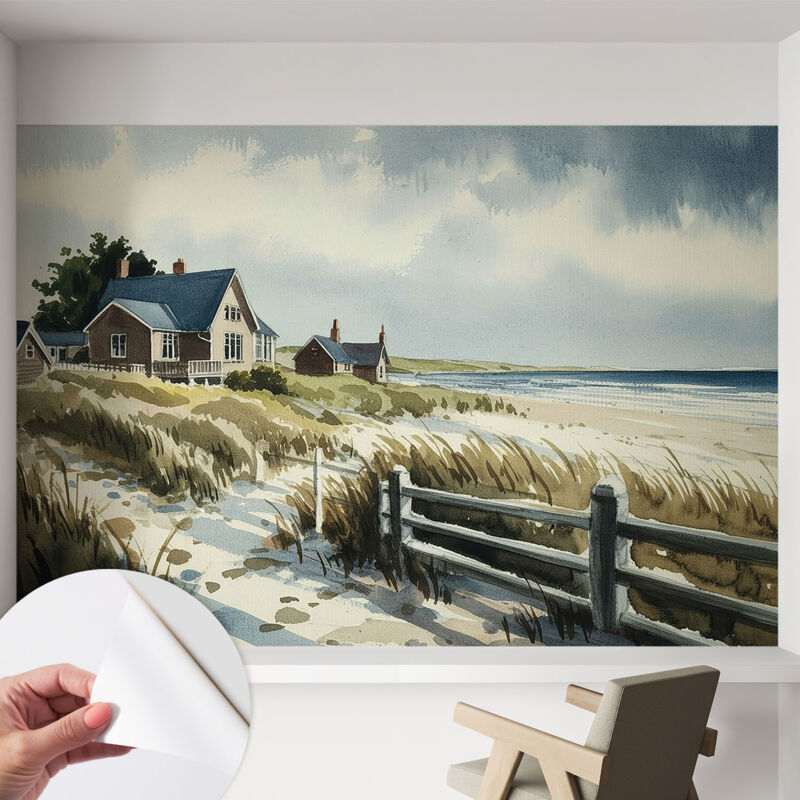 Tulup Fototapete Selbstklebend - Wanddekoration - Wandfolie - 3d Tapete Wand - Wohnungsdeko Stranddünen 152x104 Cm