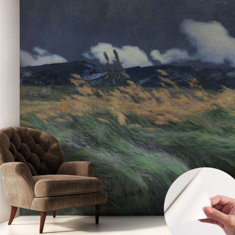 Fototapete Selbstklebend - Wanddekoration - Wandfolie - 3D Tapete Wand - Wohnungsdeko Wehendes Gras 250x250 cm