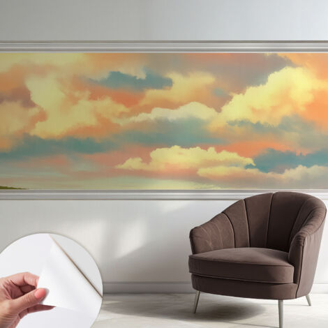 Fototapete Selbstklebend - Wanddekoration - Wandfolie - 3D Tapete Wand - Wohnungsdeko Wolkenhimmel 250x104 cm